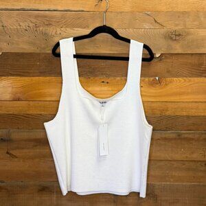 525 AMERICA EVA: SQUARE NECK WHITE TANK, SIZE XL, NWT